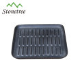 Schwarze Gusseisen-Quadrat-Doppelgriff-Grillpfanne / BBQ-Grillpfanne